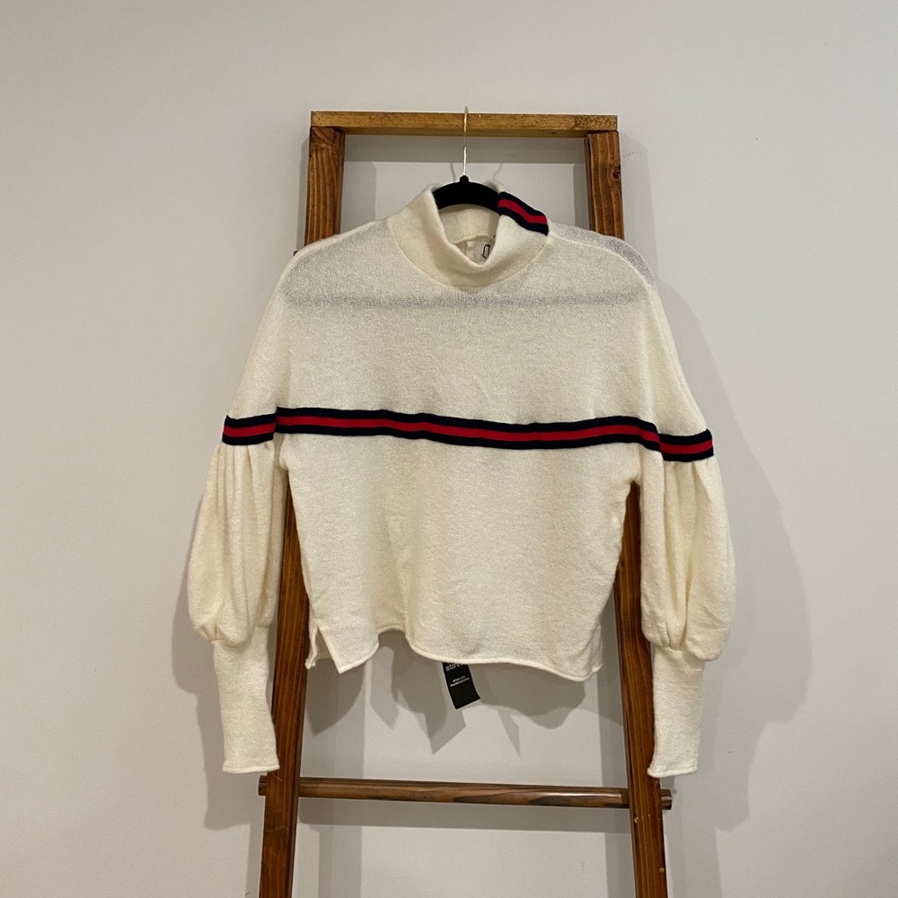 Storets Cream Sweater with Stripe Detail